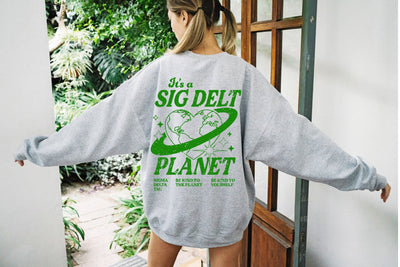 Sigma Delta Tau Crewneck Sweatshirt | Be Kind to the Planet Trendy Sorority Crewneck