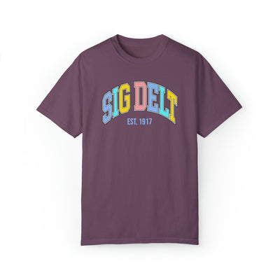Sigma Delta Tau Pastel Varsity Sorority T-shirt
