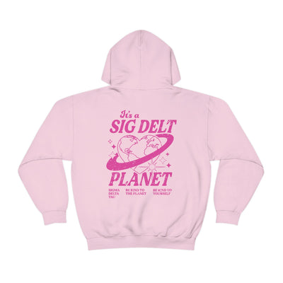 Sigma Delta Tau Planet Hoodie | Be Kind to the Planet Trendy Sorority Hoodie | Greek Life Sweatshirt | Trendy Sorority Sweatshirt