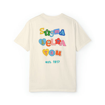 Sigma Delta Tau Scrapbook Sorority Comfy T-shirt