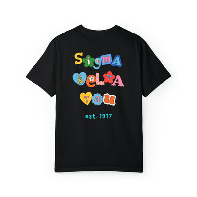Sigma Delta Tau Scrapbook Sorority Comfy T-shirt