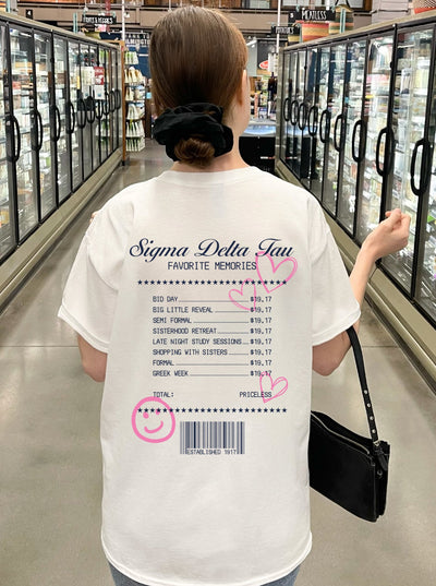 Sigma Delta Tau Sorority Receipt Comfy T-shirt