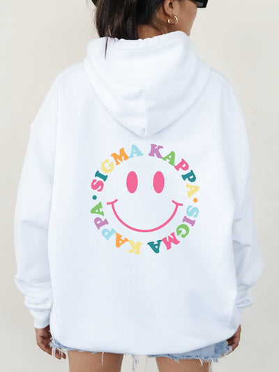 Sigma Kappa Colorful Smiley Sweatshirt Sig Kapp Sorority Hoodie