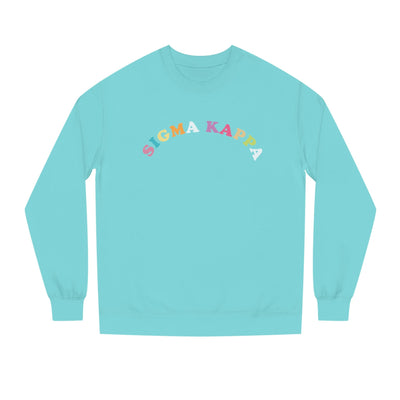 Sigma Kappa Colorful Text Cute Sorority Crewneck Sweatshirt