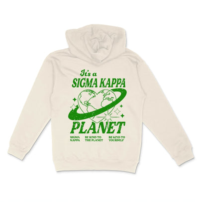 Sigma Kappa Planet Hoodie | Be Kind to the Planet Trendy Sorority Hoodie | Greek Life Sweatshirt | Sig Kap comfy hoodie