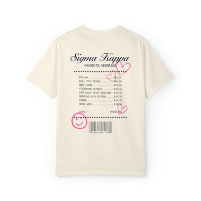 Sigma Kappa Sorority Receipt Comfy T-shirt