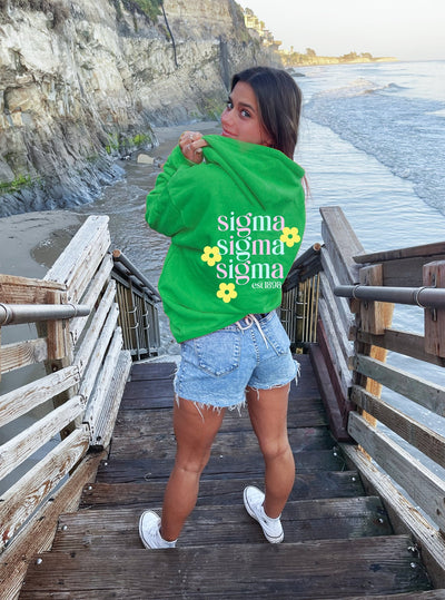 Sigma Sigma Sigma Flower Sweatshirt, Tri Sigma Sorority Hoodie