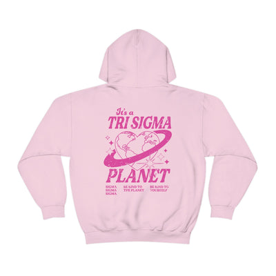 Sigma Sigma Sigma Planet Hoodie | Be Kind to the Planet Trendy Sorority Hoodie | Greek Life Sweatshirt | Trendy Sorority Sweatshirt