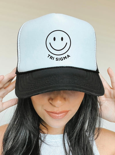 Sigma Sigma Sigma Smile Trendy Foam Trucker Hat