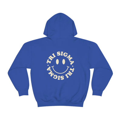 Sigma Sigma Sigma Smiley Sorority Sweatshirt | Trendy Tri Sigma Custom Sorority Hoodie