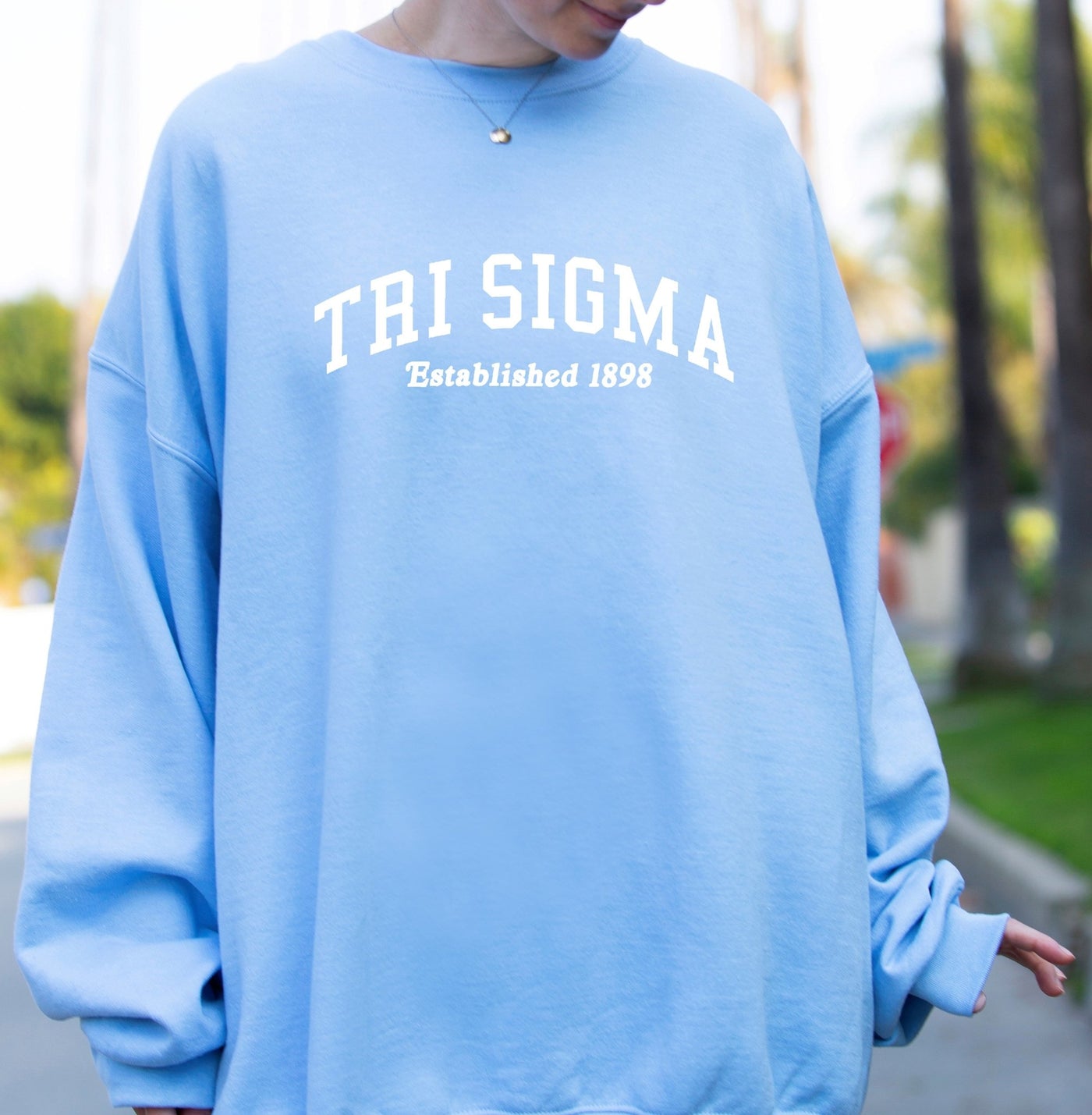 Sigma Sigma Sigma Sorority Varsity College Tri Sigma Crewneck Sweatshirt
