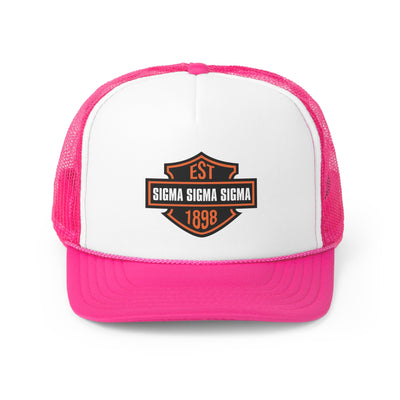 Sigma Sigma Sigma Trendy Motorcycle Trucker Hat
