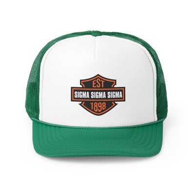 Sigma Sigma Sigma Trendy Motorcycle Trucker Hat