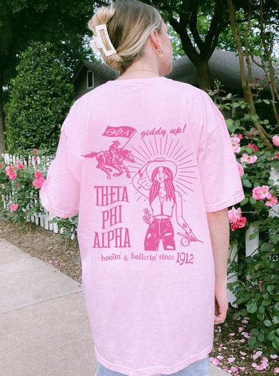 Theta Phi Alpha Country Western Pink Sorority T-shirt