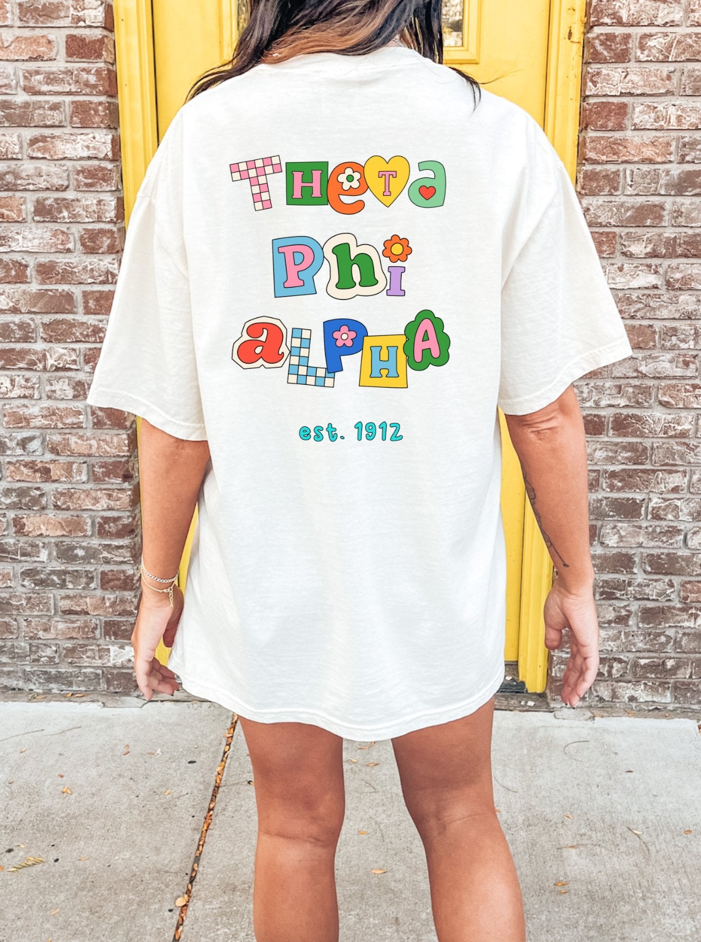 Theta Phi Alpha Scrapbook Sorority Comfy T-shirt