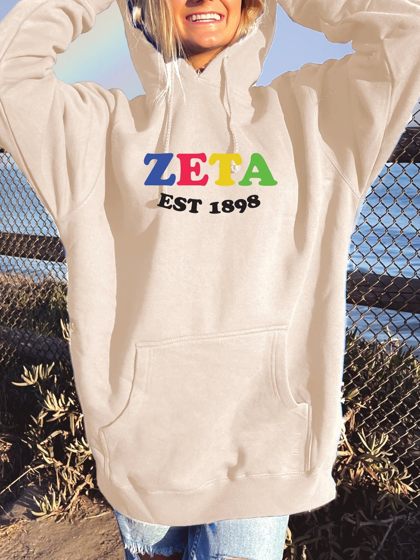 Zeta Tau Alpha Colorful Sorority Sweatshirt Zeta Hoodie