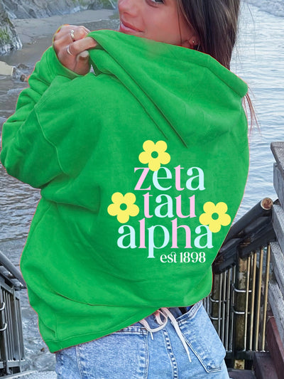 Zeta Tau Alpha Flower Sweatshirt, Zeta Sorority HoddieZeta Tau Alpha Flower Sweatshirt, Zeta Sorority Hoodie