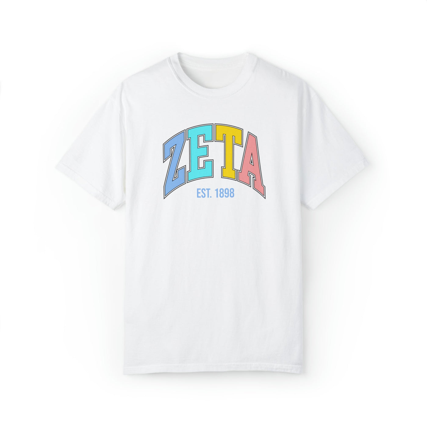 Zeta Tau Alpha Pastel Varsity Sorority T-shirt