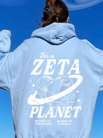 Zeta Tau Alpha Planet Hoodie | Be Kind to the Planet Trendy Sorority Hoodie