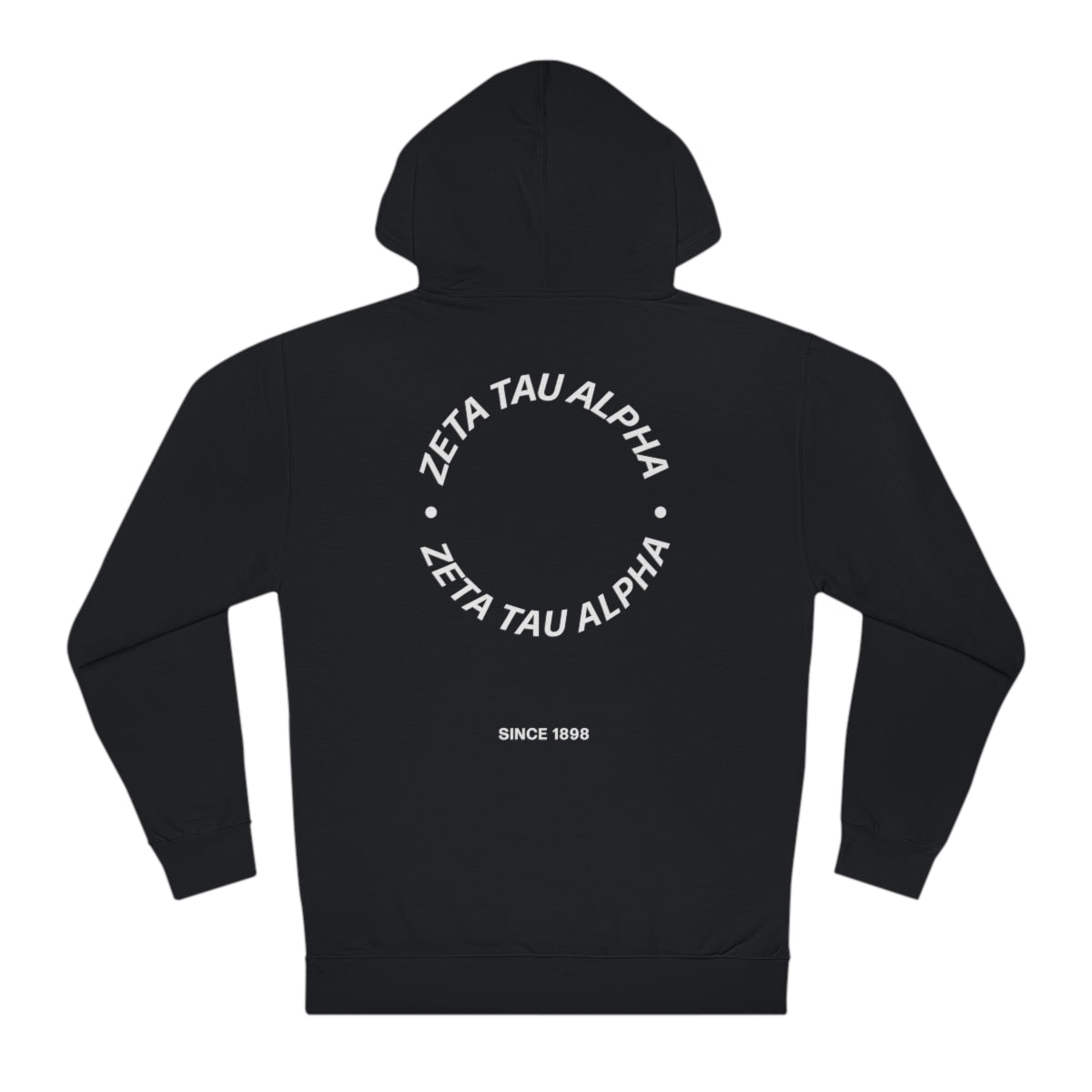 Zeta Tau Alpha Simple Trendy Cute Circle Sorority Hoodie Sweatshirt Design Black